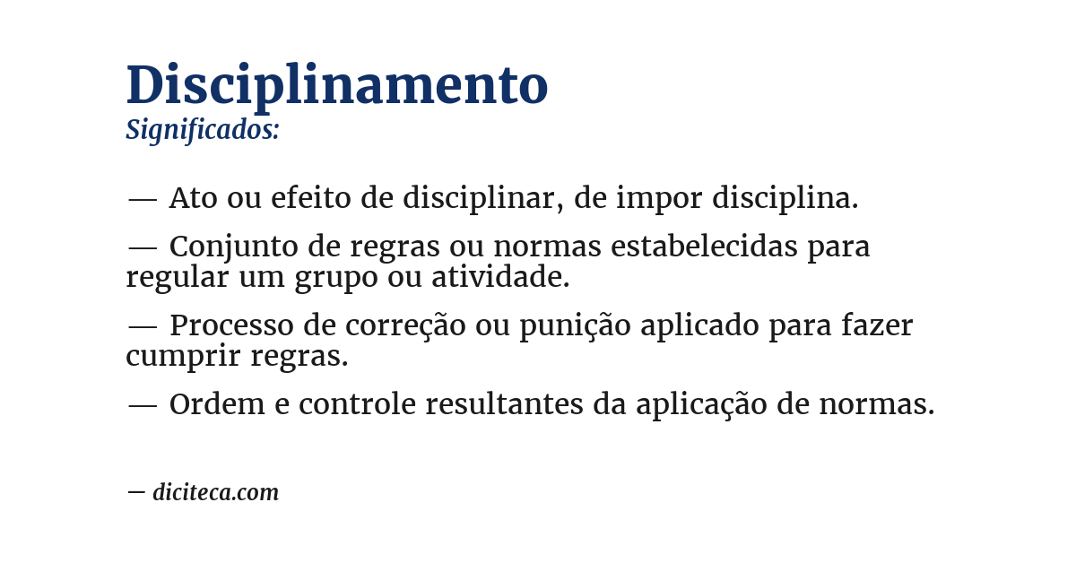 Significado de disciplinamento