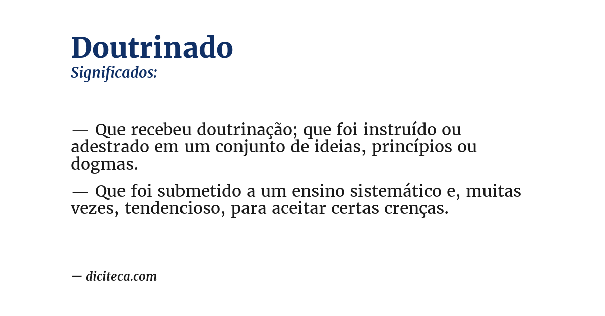 Significado de doutrinado