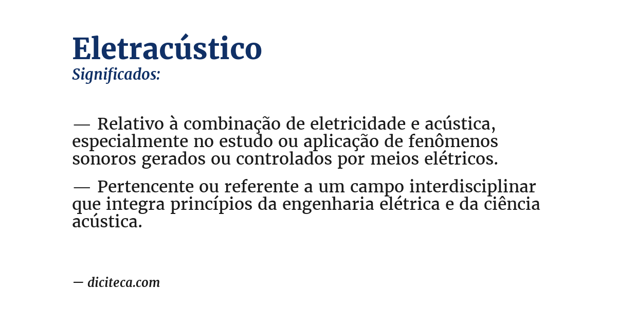 Significado de eletracústico