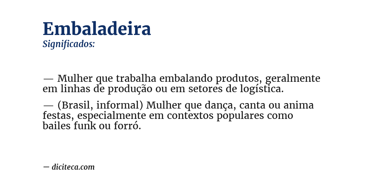 Significado de embaladeira