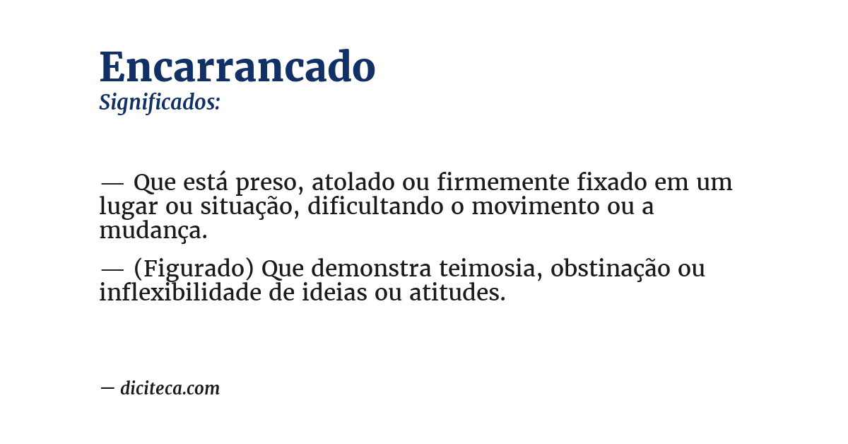 Significado de encarrancado