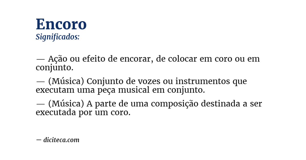 Significado de encoro