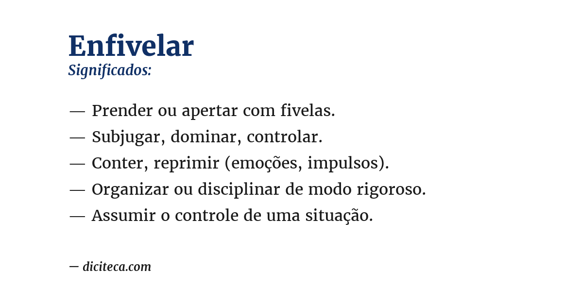 Significado de enfivelar
