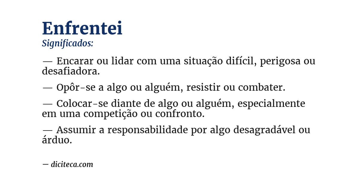 Significado de enfrentei