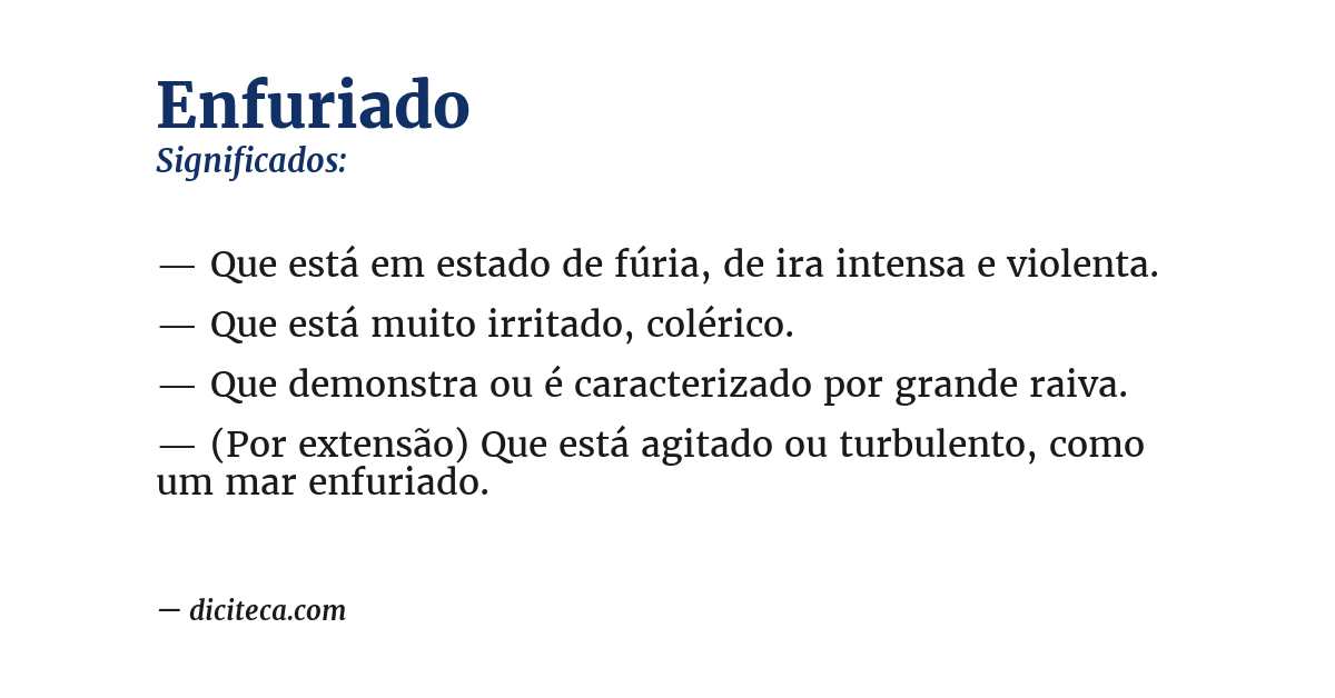 Significado de enfuriado