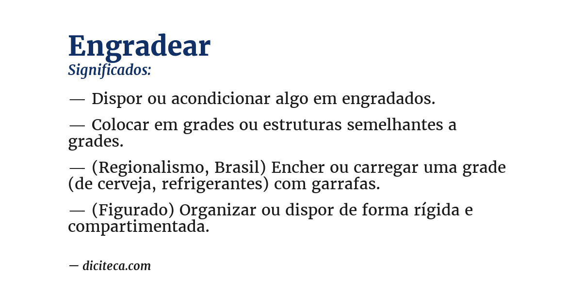 Significado de engradear