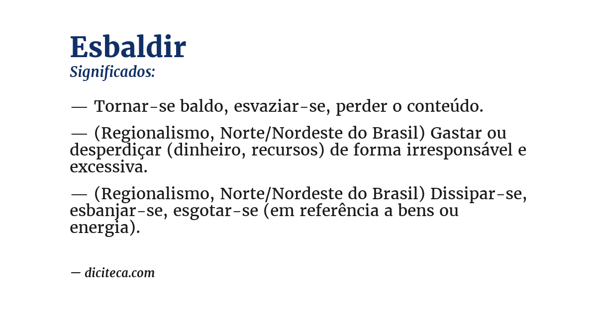 Significado de esbaldir