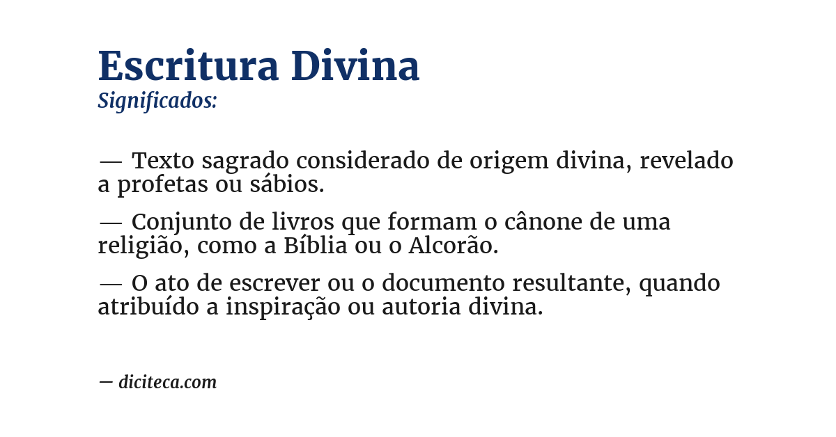 Significado de escritura divina