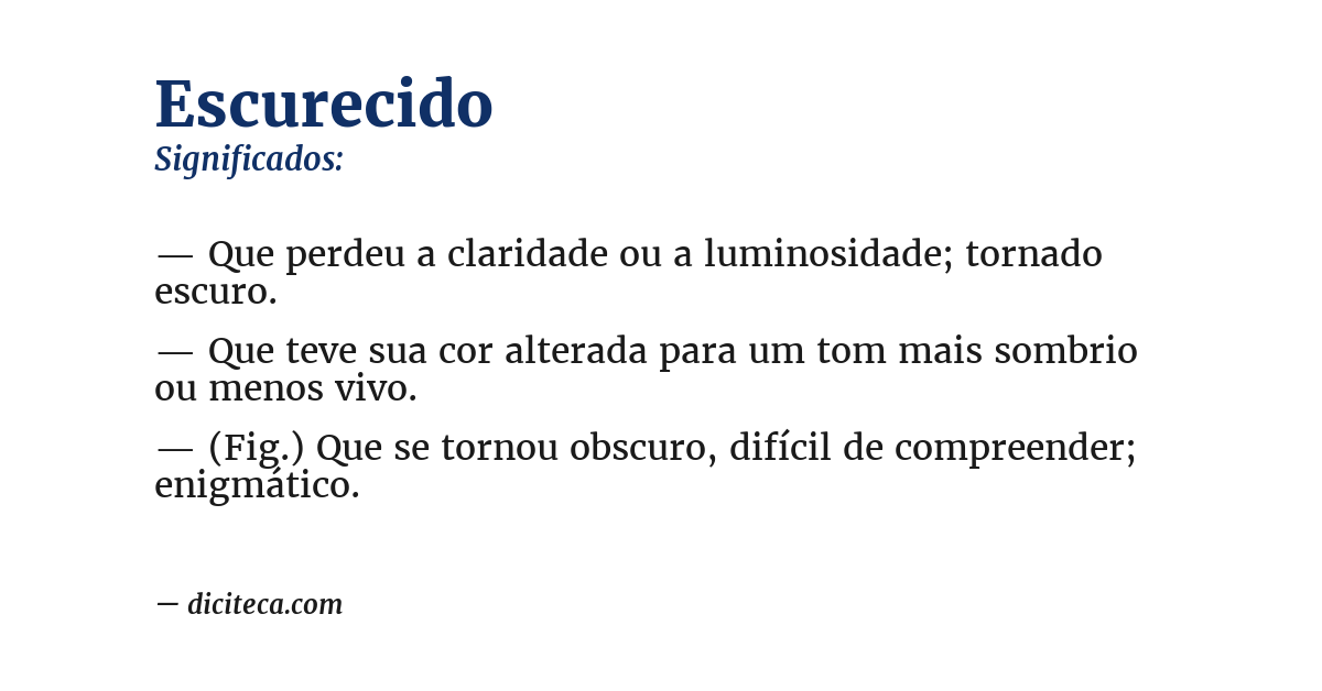Significado de escurecido