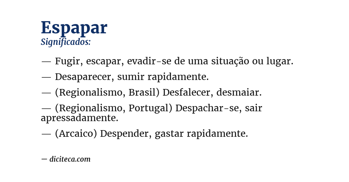 Significado de espapar