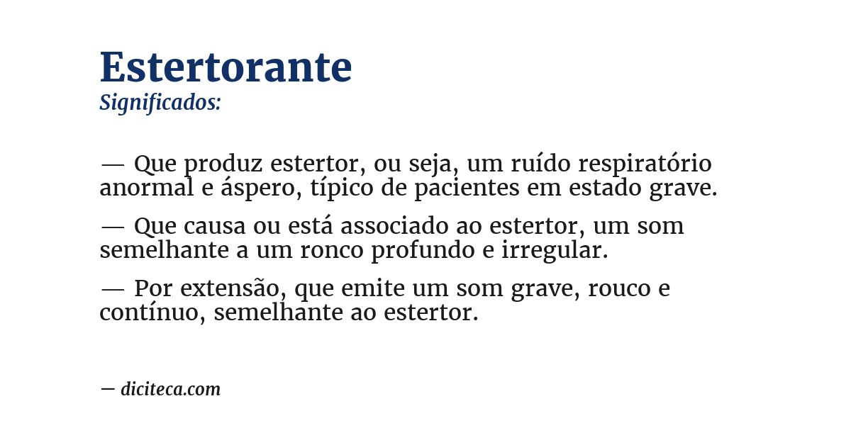Significado de estertorante