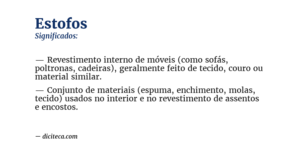 Significado de estofos