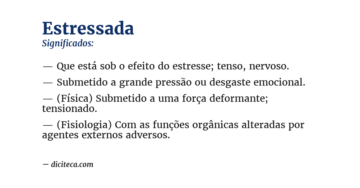 Significado de estressada