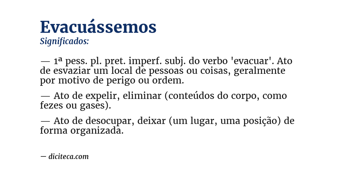 Significado de evacuássemos