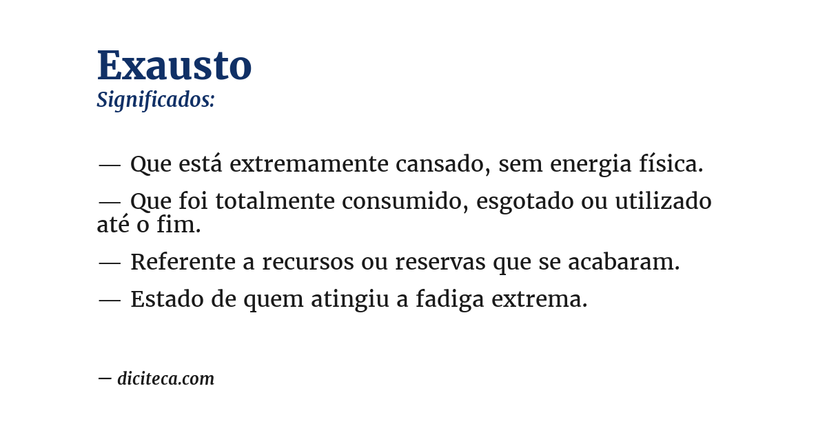 Significado de exausto