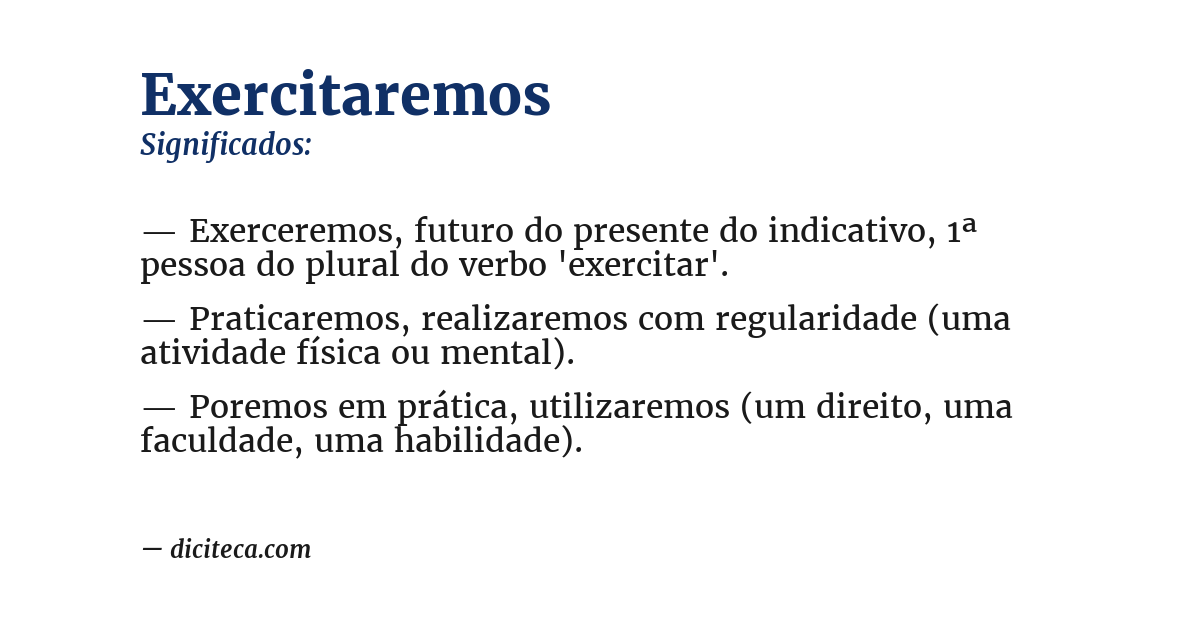 Significado de exercitaremos