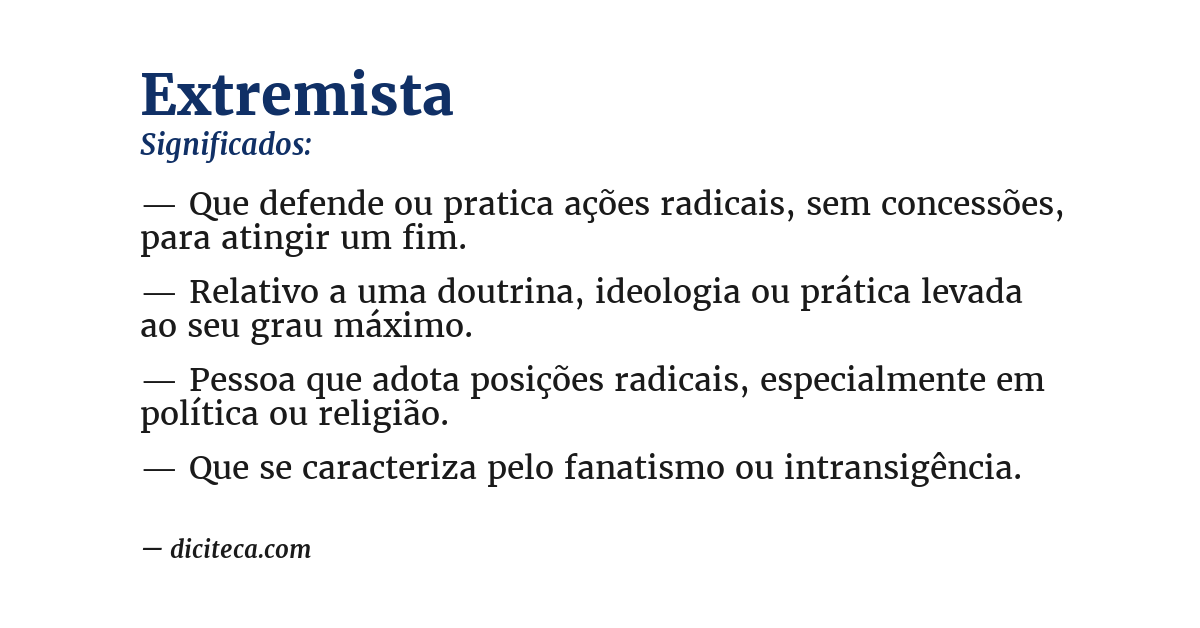 Significado de extremista
