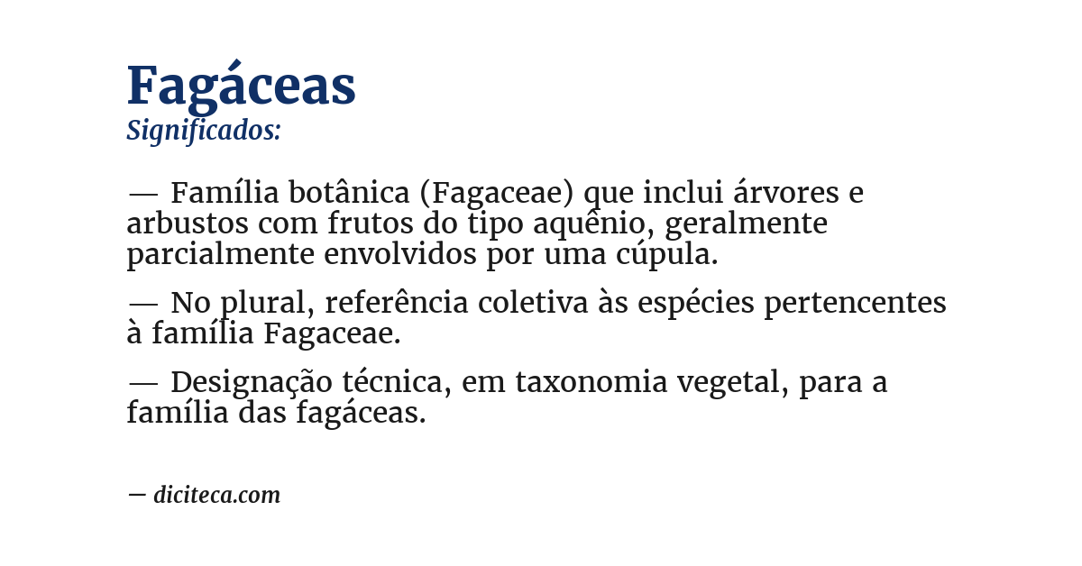 Significado de fagáceas