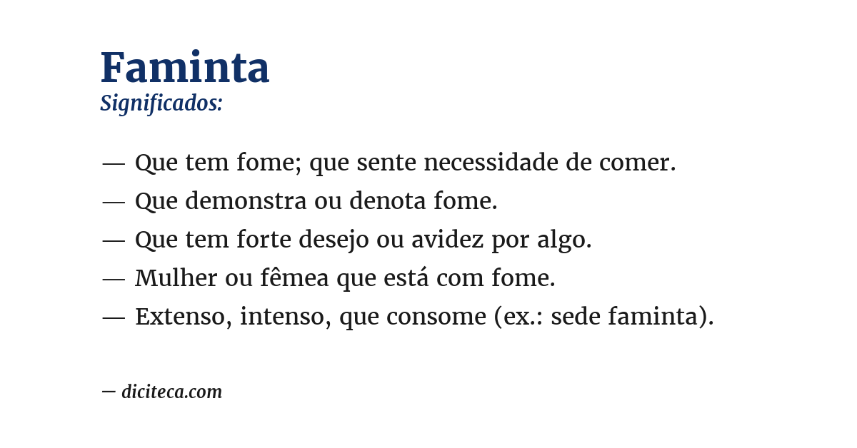 Significado de faminta