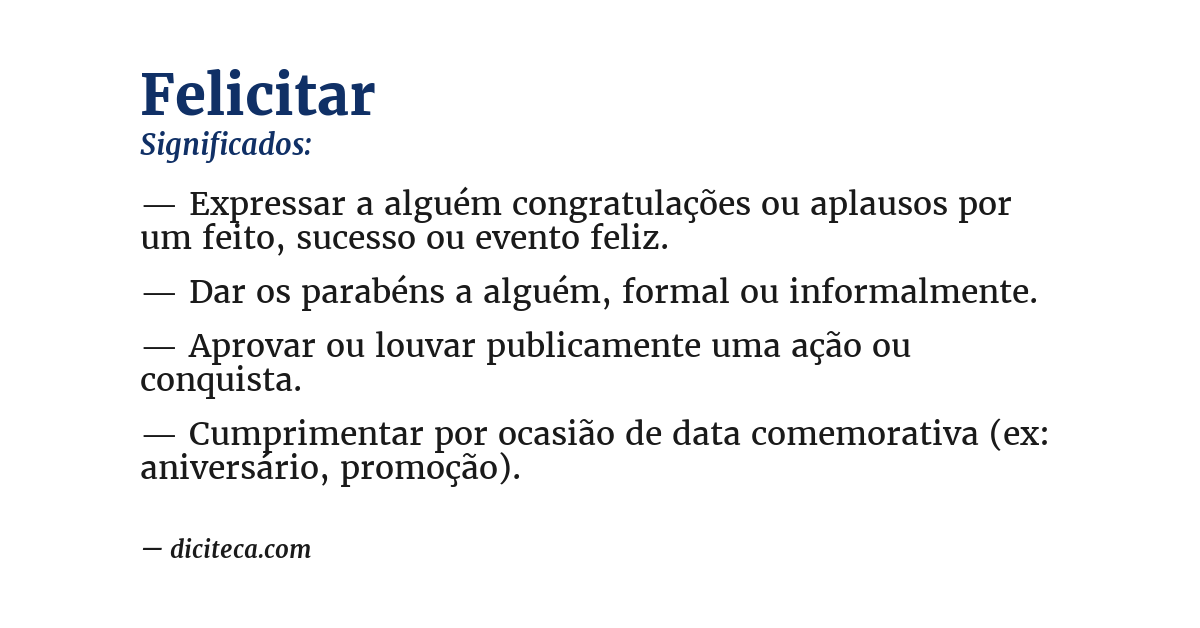 Significado de felicitar