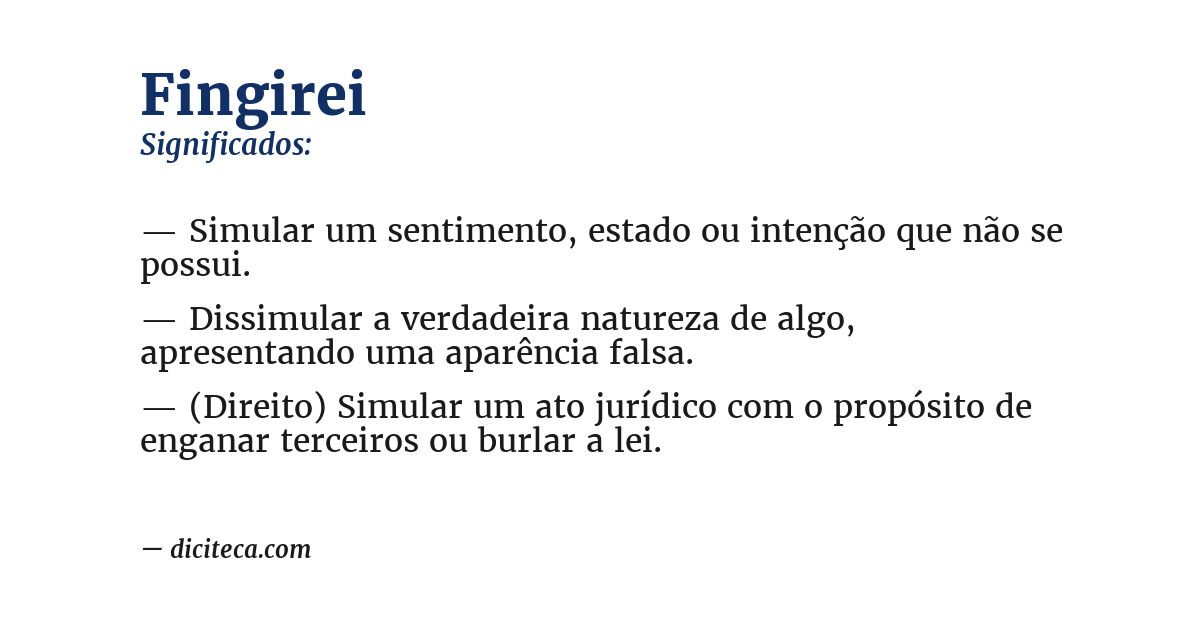Significado de fingirei