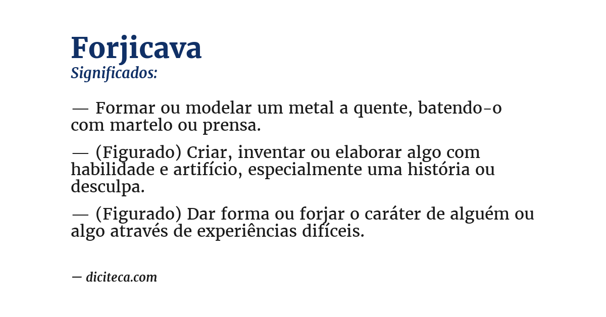 Significado de forjicava