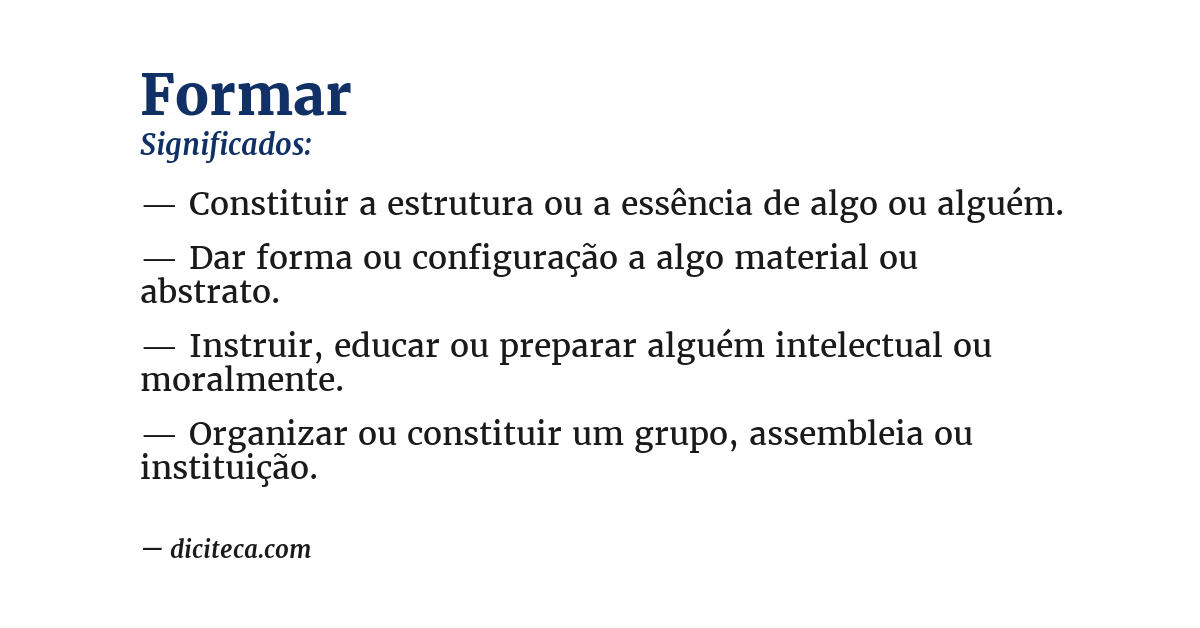 Significado de formar