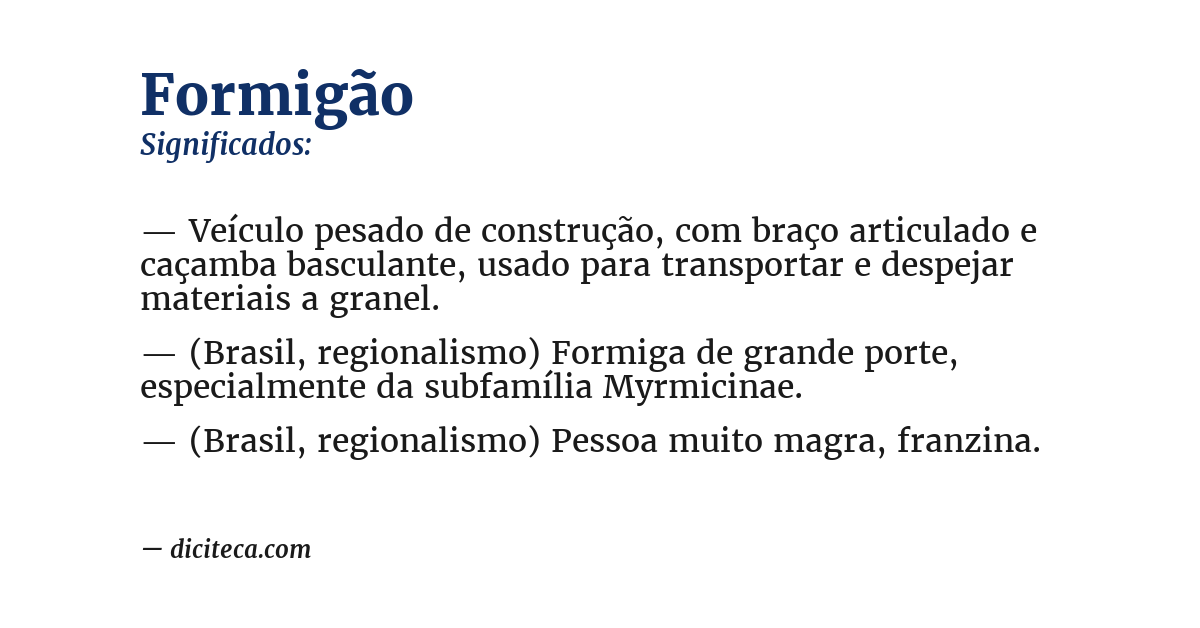 Significado de formigão