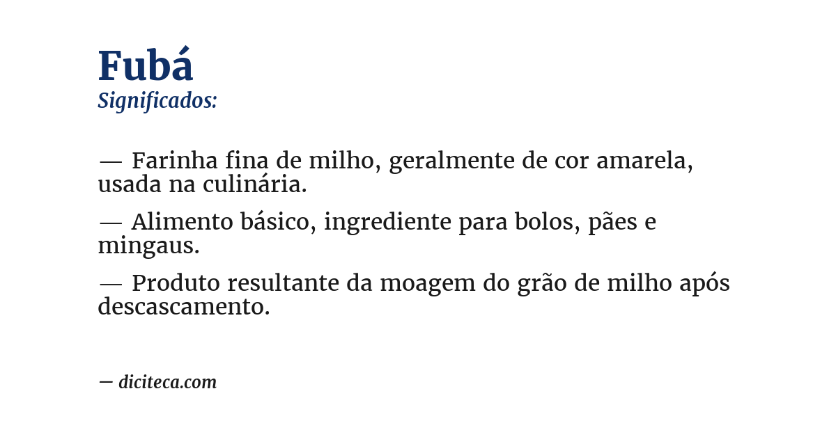 Significado de fubá