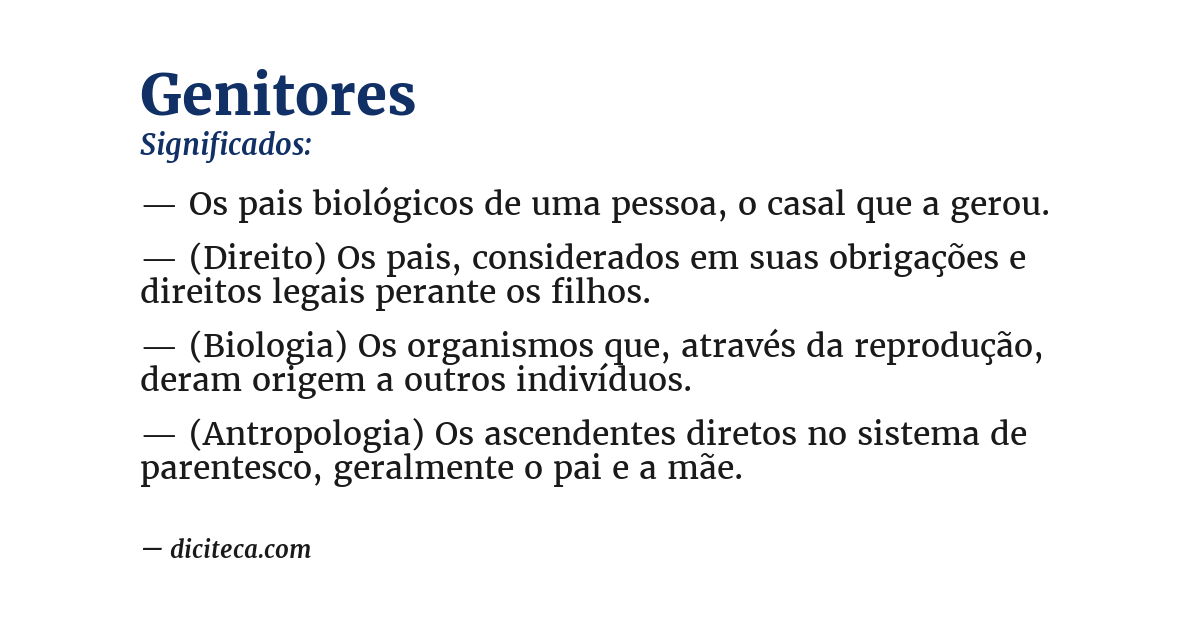 Significado de genitores