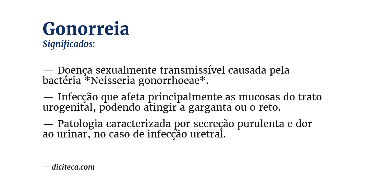 Significado de gonorreia