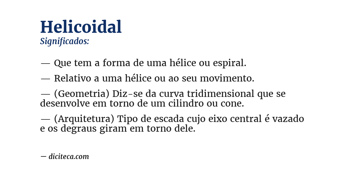 Significado de helicoidal