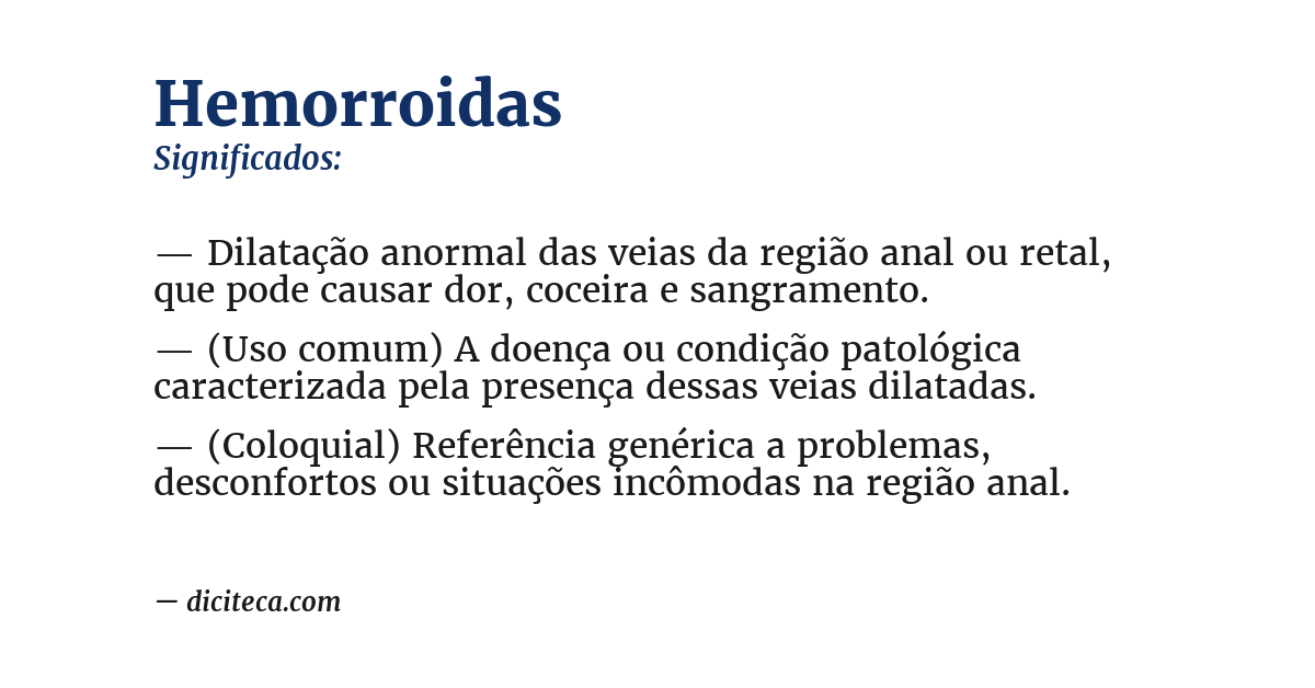 Significado de hemorroidas