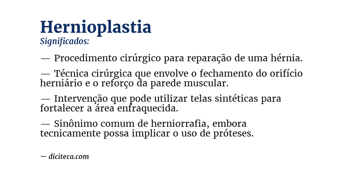 Significado de hernioplastia