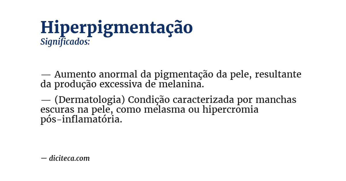 Significado de hiperpigmentação
