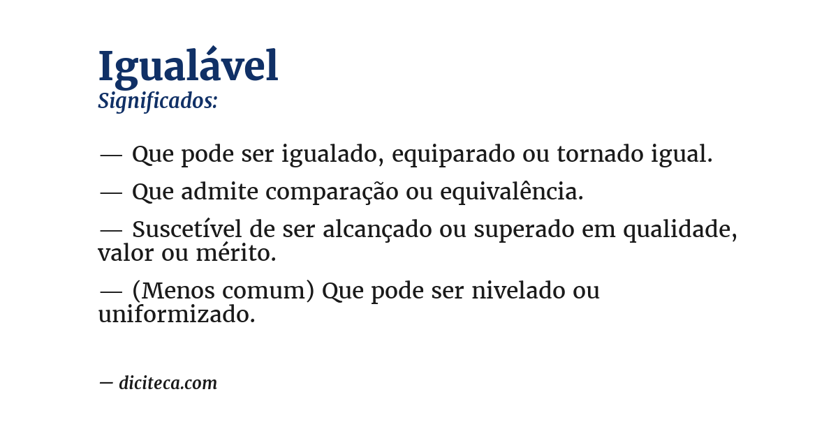 Significado de igualável