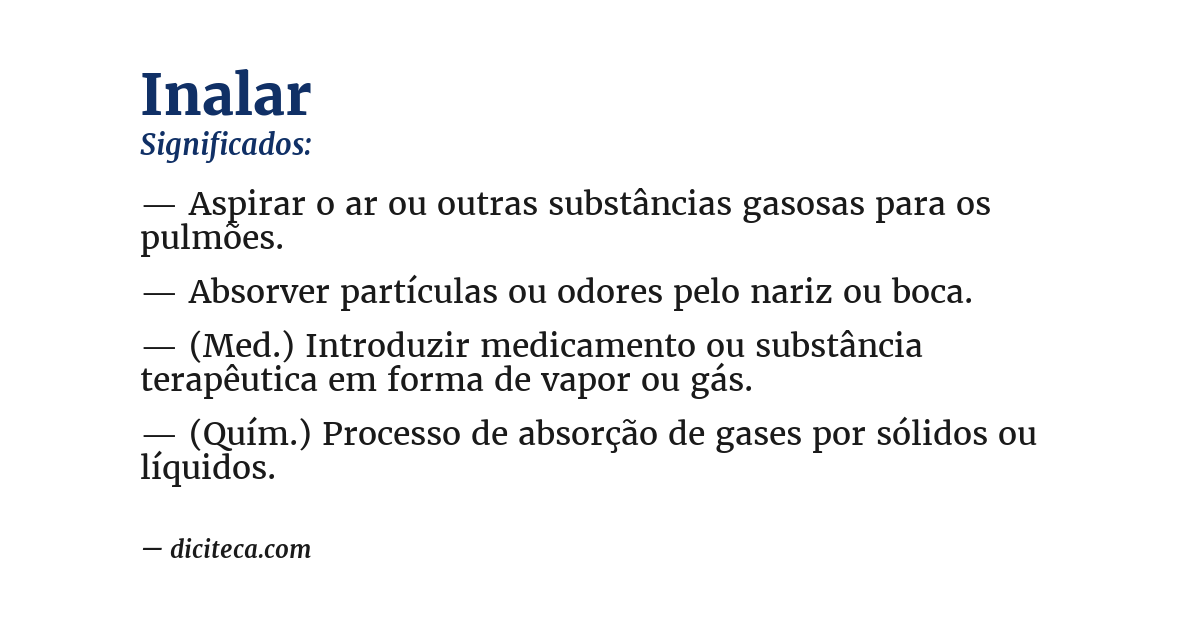 Significado de inalar