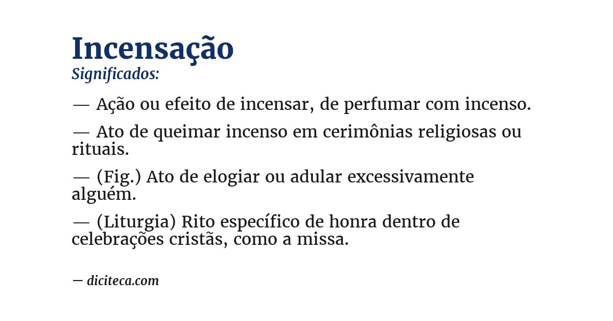 Significado de incensação