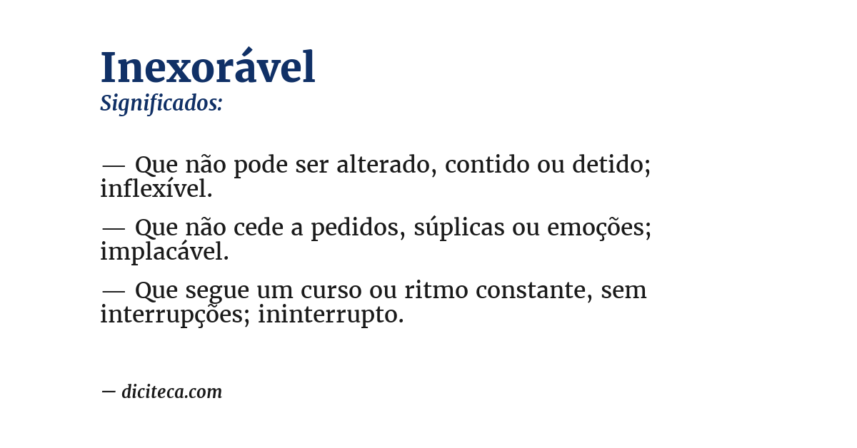 Significado de inexorável