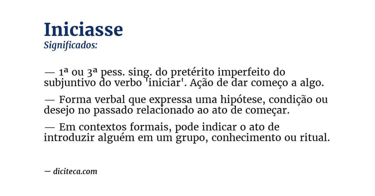Significado de iniciasse