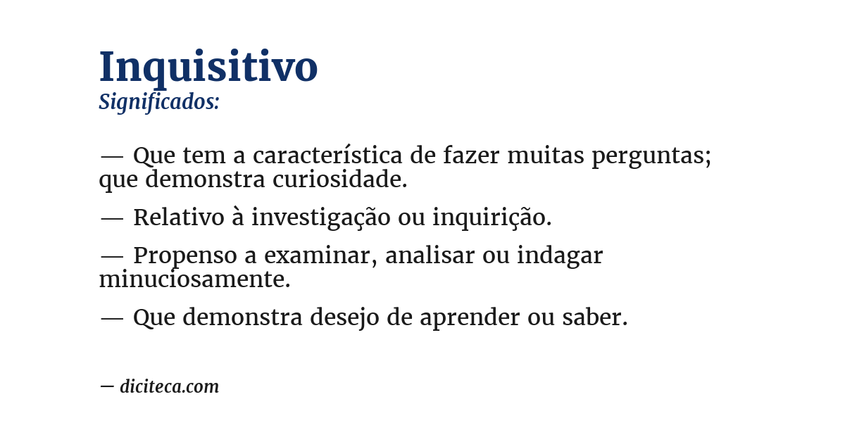 Significado de inquisitivo