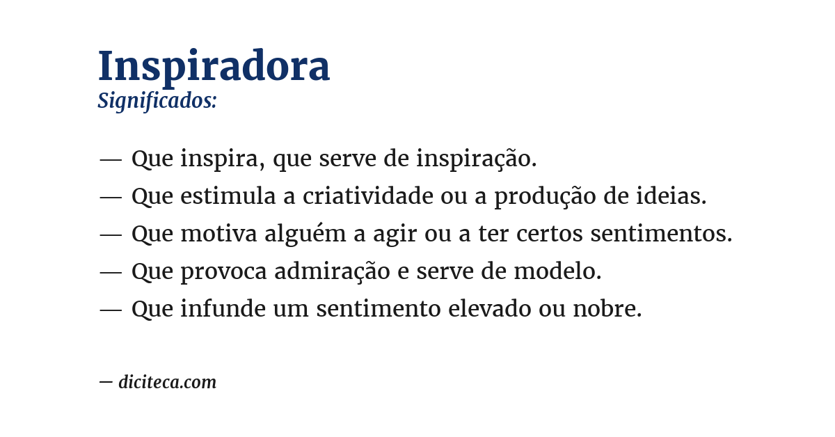 Significado de inspiradora