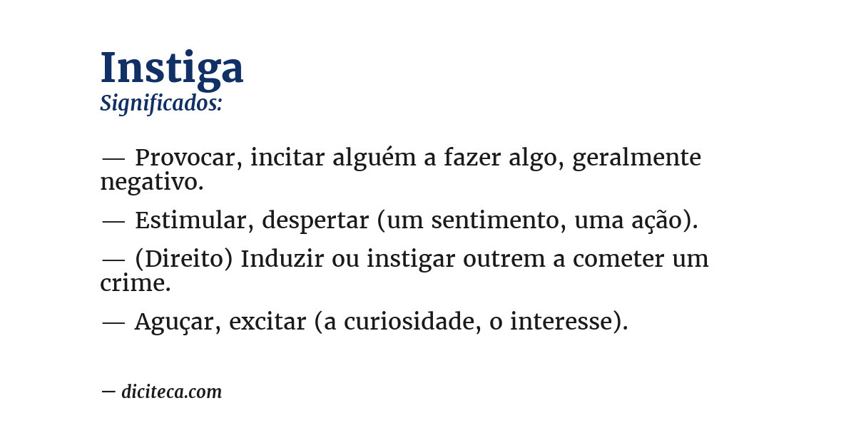 Significado de instiga