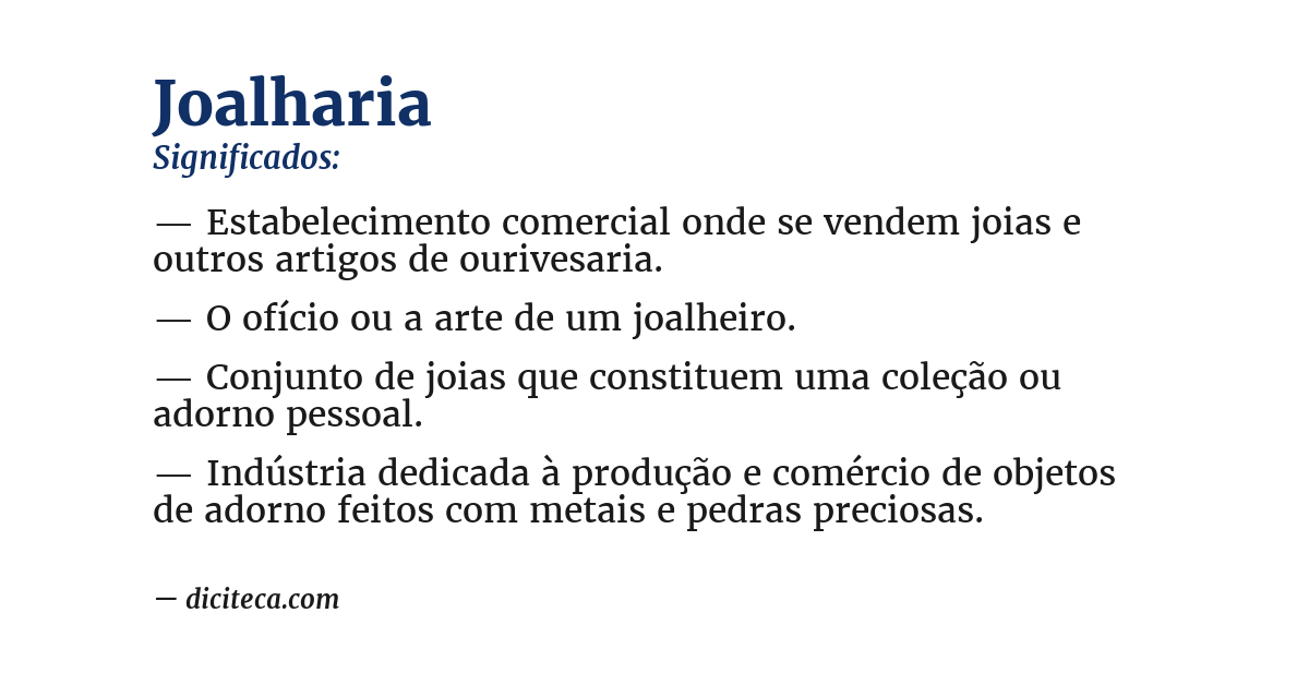 Significado de joalharia