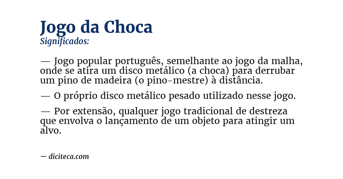 Significado de jogo da choca