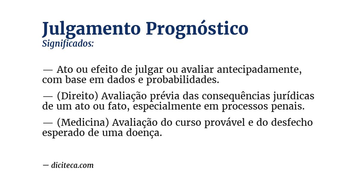 Significado de julgamento prognóstico