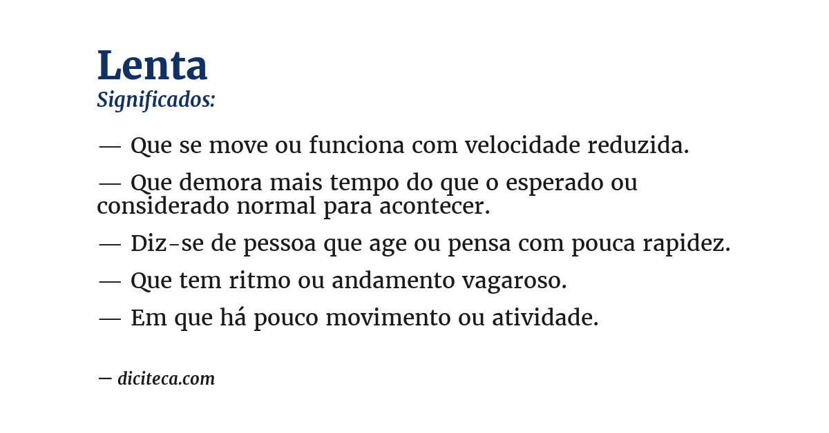 Significado de lenta