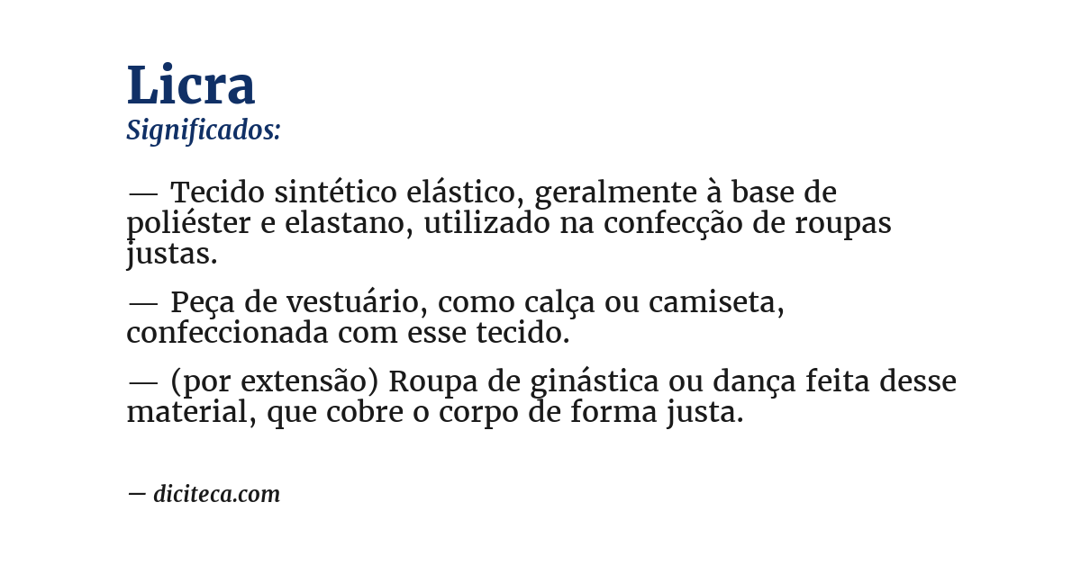Significado de licra
