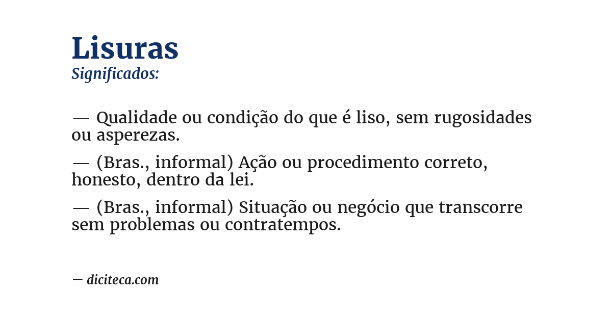 Significado de lisuras
