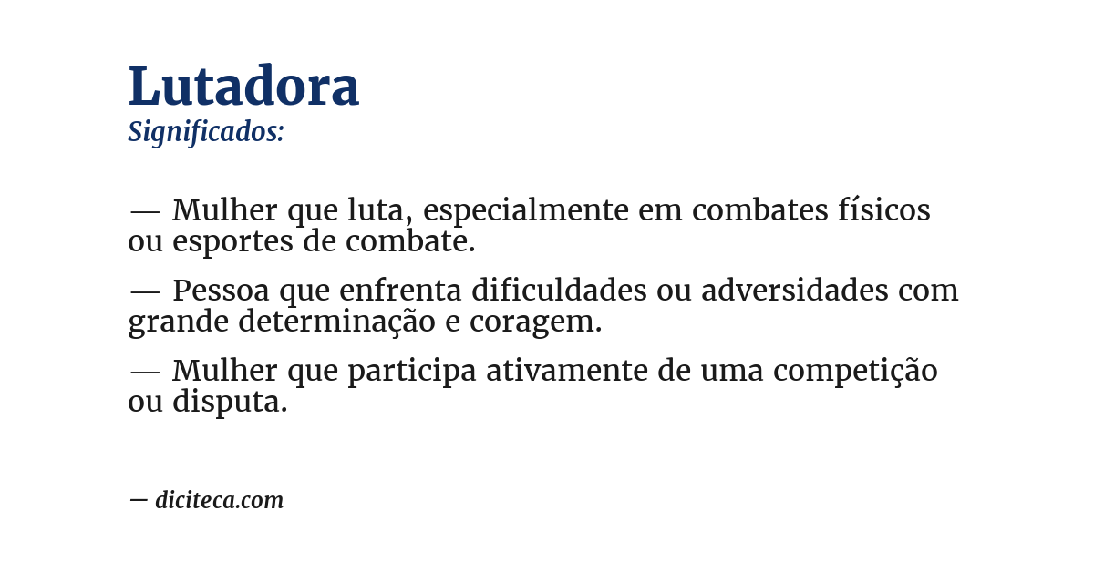 Significado de lutadora